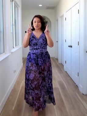 Purple/black bathing suit